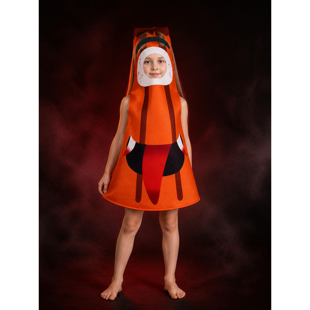 Mona Lisa Cosplay Costume, Hooded Cone-Shaped Jumpsuit with White Face Opening main product view