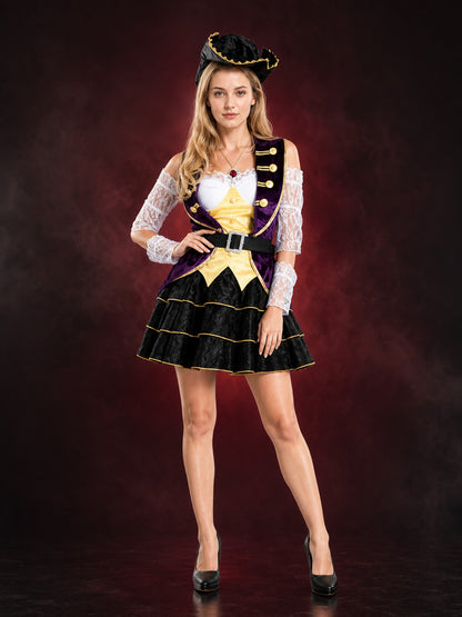 Pirate Costume Set with Tricorn Hat for Cosplay and Halloween main product view