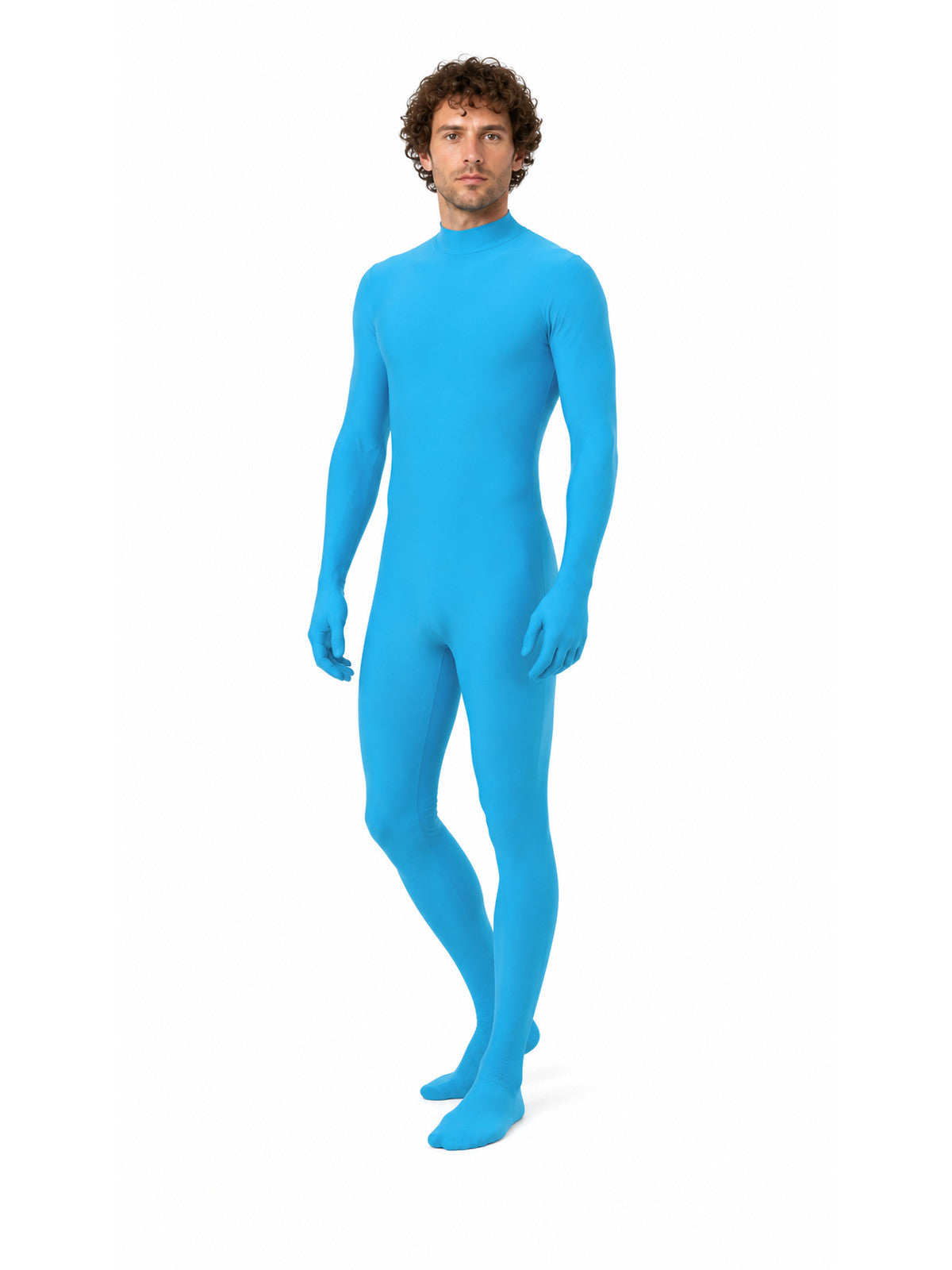 Fitted Blue Jumpsuit with a High Collar product detail
