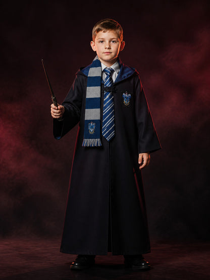 Wizard Academy Hooded Robe Costume Set with Striped Tie and Scarf main product view