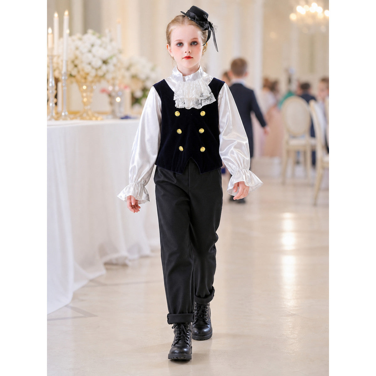 Historical Character Costume with Vest and Jabot