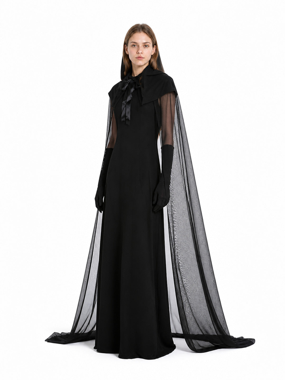 Hooded Costume: Dress, Cape, and Gloves Costume Dresses detail