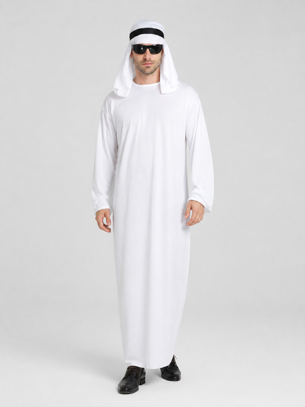 Carnival Costume: White Long Robe and Headwear Costumes detail