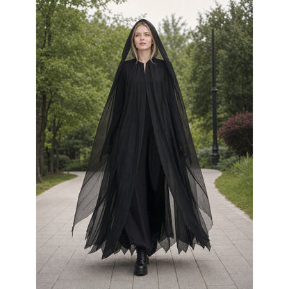 Black Hooded Costume Cloak for Cosplay lifestyle view
