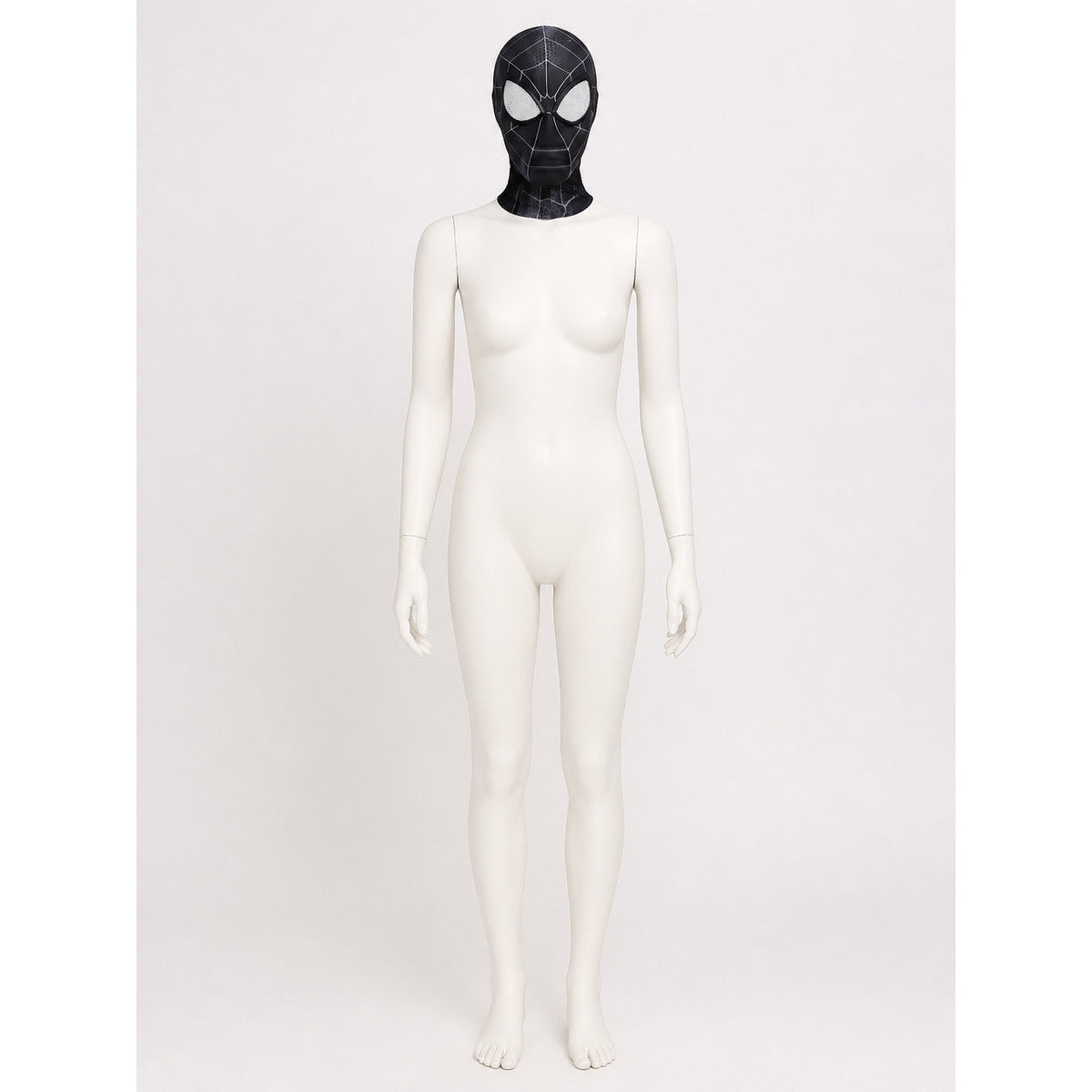Spider Cosplay Mask with a Black-and-White Web Pattern for Halloween lifestyle view