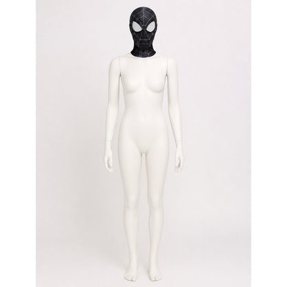 Spider Cosplay Mask with a Black-and-White Web Pattern for Halloween lifestyle view