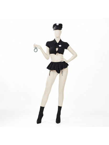 Police Costume: Cropped Shirt and Skirt