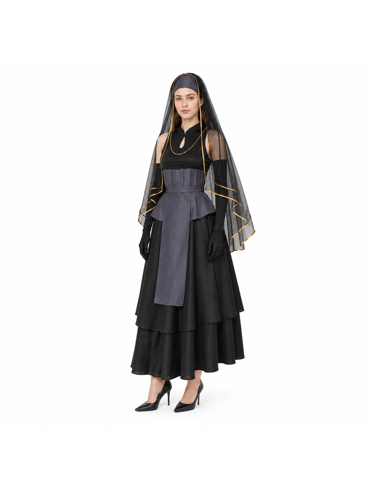 Cosplay Costume with Veil and Long Gloves Costumes detail