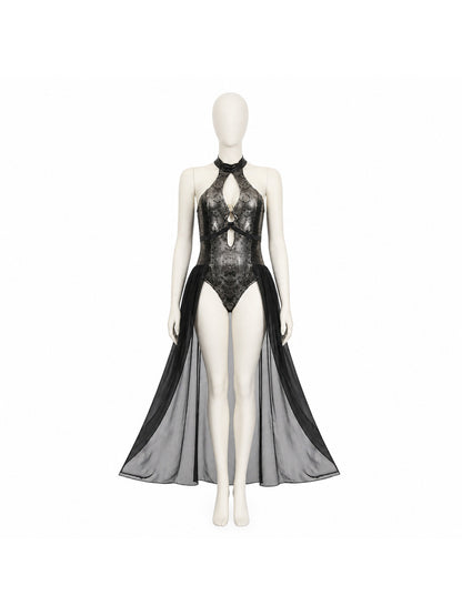 Medusa Costume with Snake Pattern and Cutouts Costumes detail