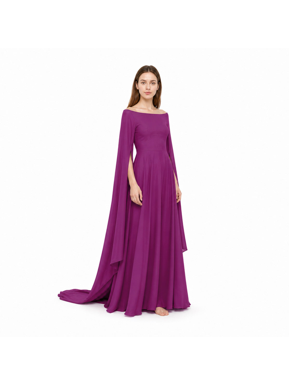 Maxi Dress with Off-the-Shoulder Design and Wide Sleeves Costume Dresses detail