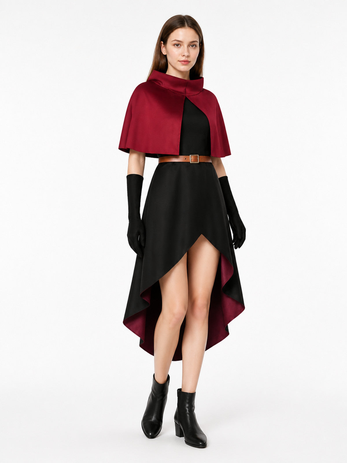 Linsha Cosplay Costume: Dress, Cape, Belt, and Gloves