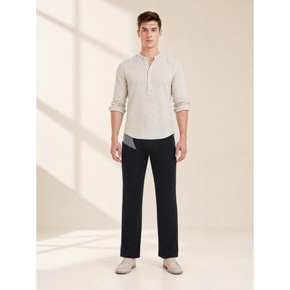 Layered long-sleeve top with contrast trim lifestyle view