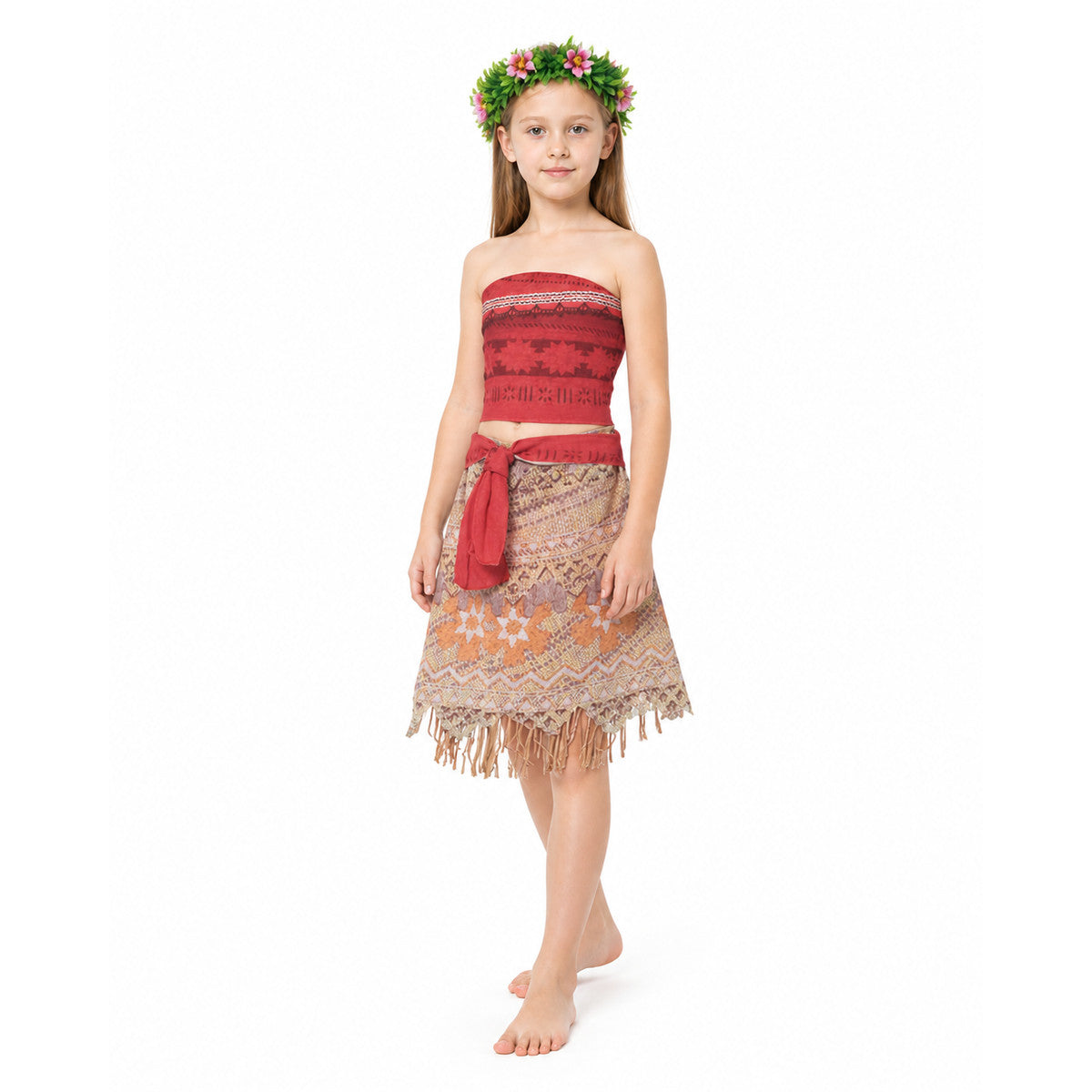 Moana Costume with Skirt, Top, and Flower Crown Costume Headwear detail