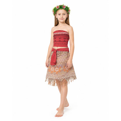Moana Costume with Skirt, Top, and Flower Crown Costume Headwear detail