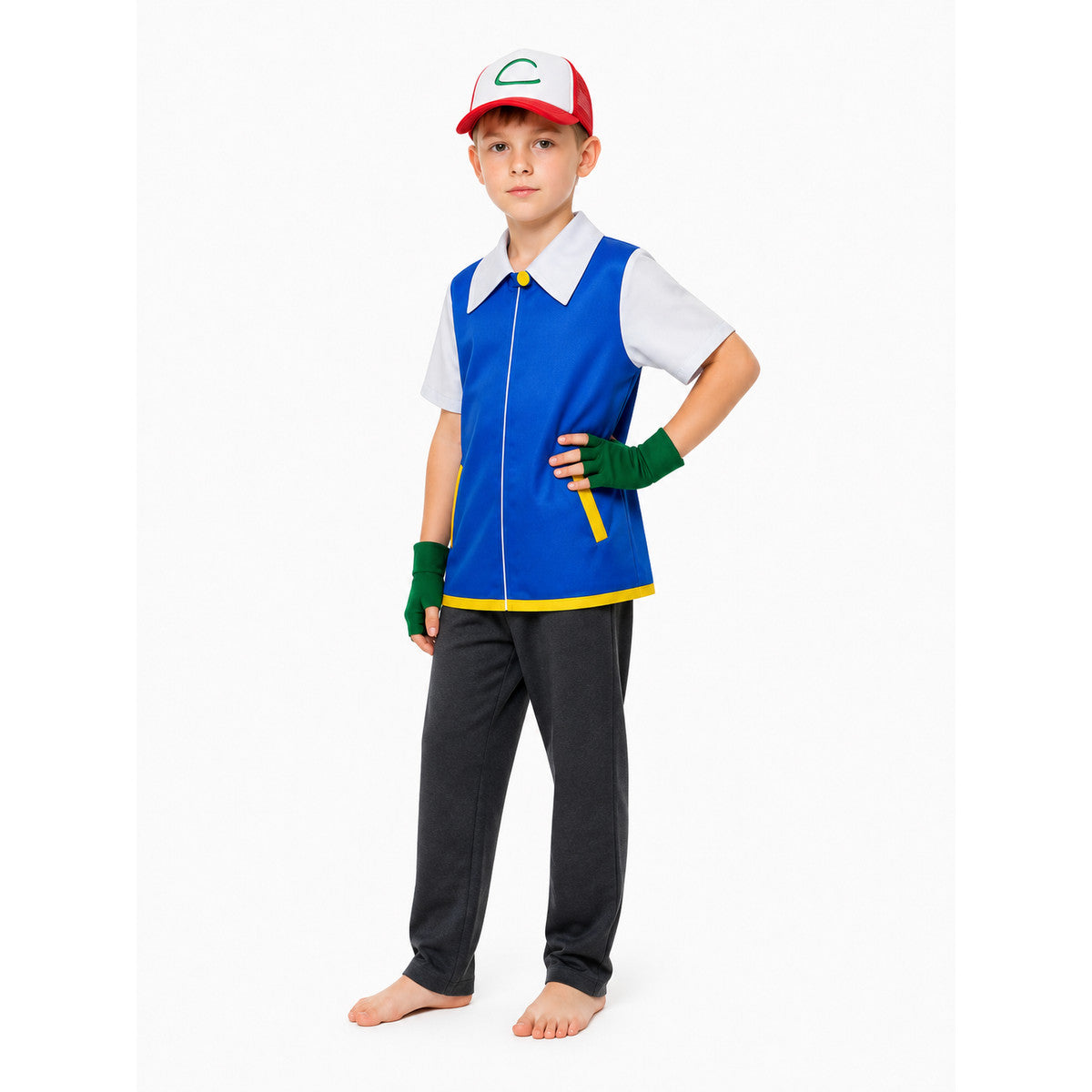 Children’s cosplay costume: blue jacket, hat, and gloves product detail