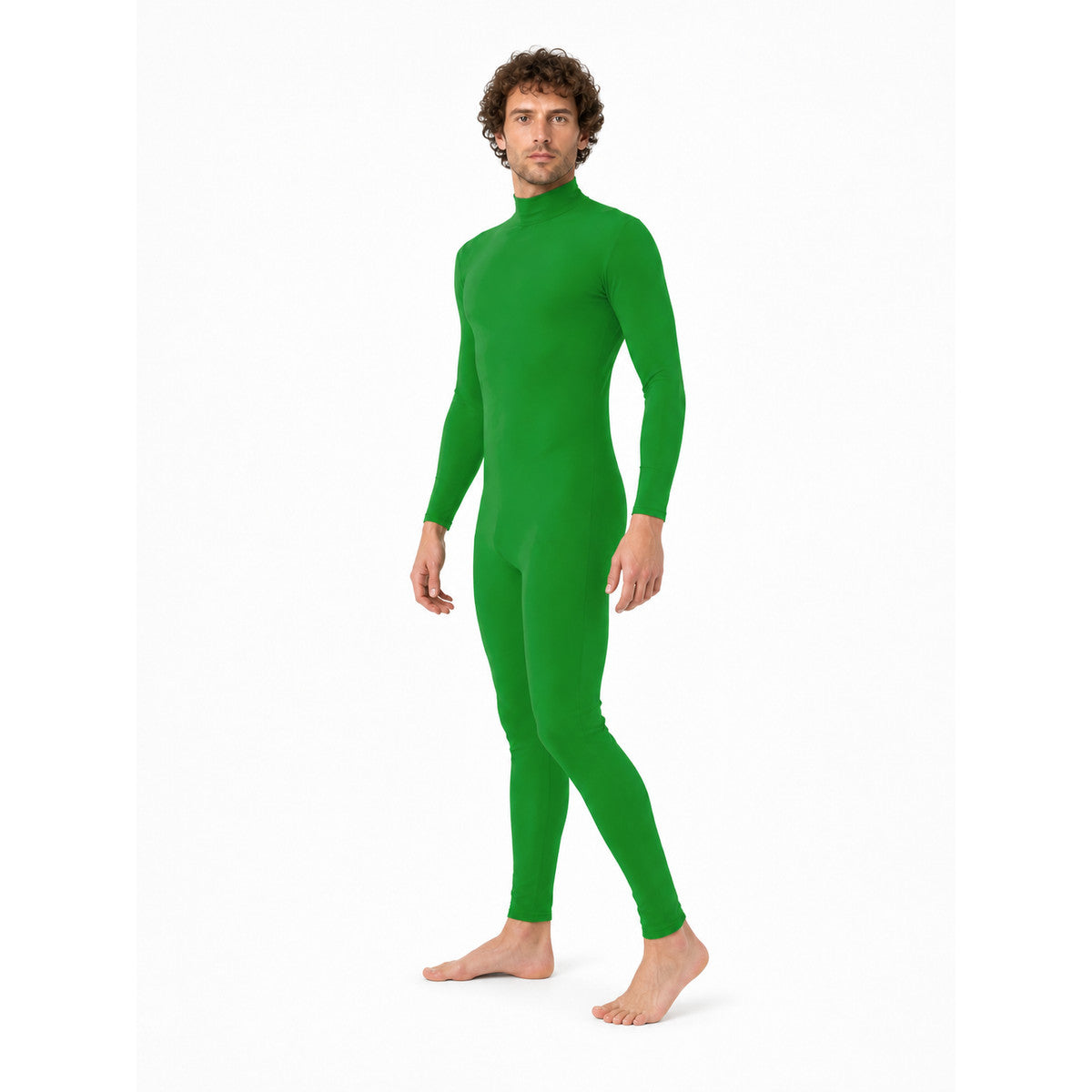 Green Fitted Jumpsuit with a High Collar product detail
