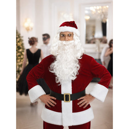 Santa Claus Wig and Beard with White Curls