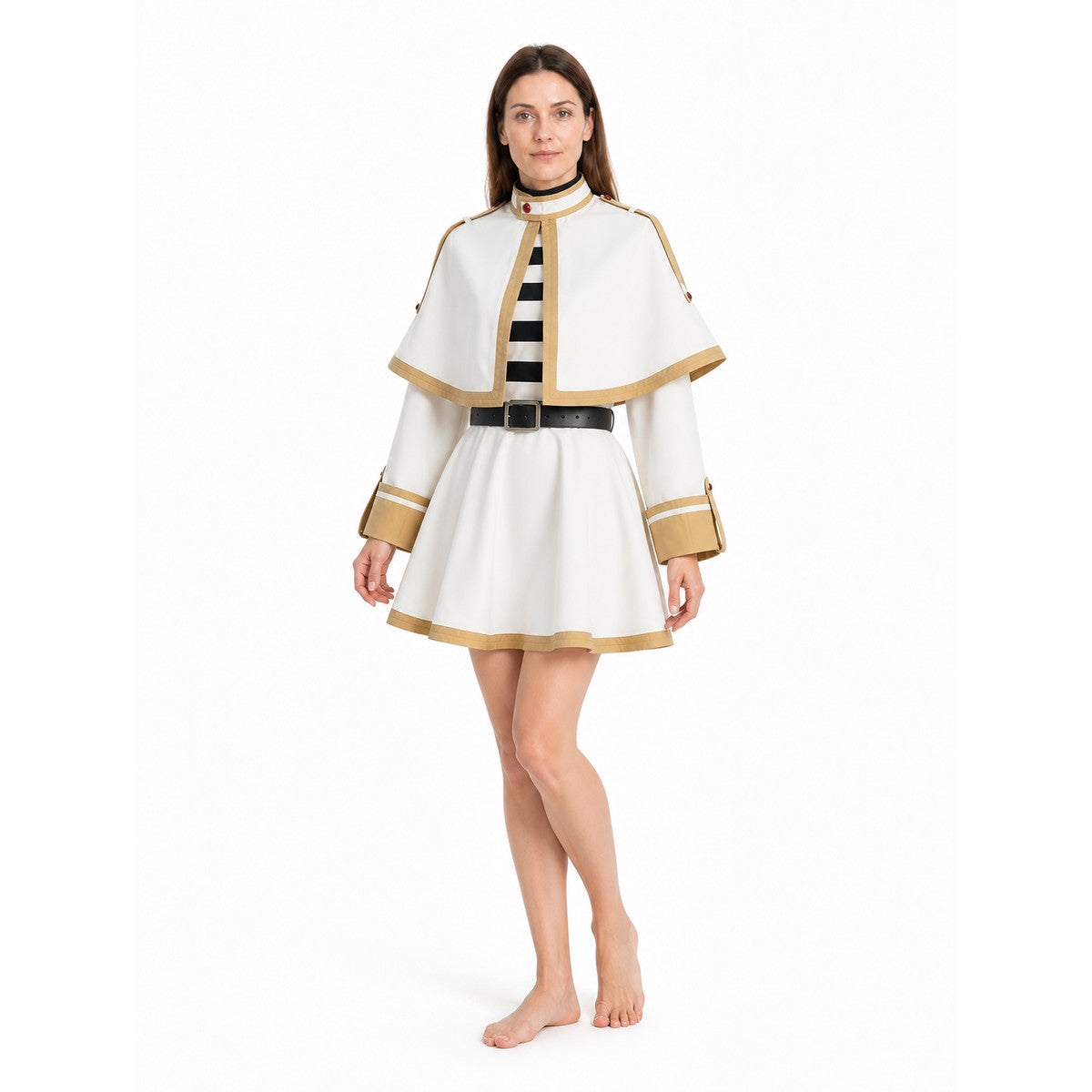 Purple Frieren Cosplay Costume with Cape and Dress Costume Dresses detail
