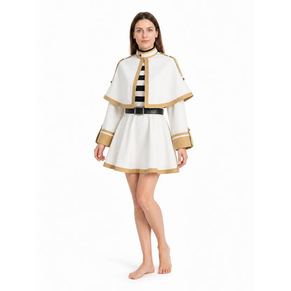 Purple Frieren Cosplay Costume with Cape and Dress Costume Dresses detail