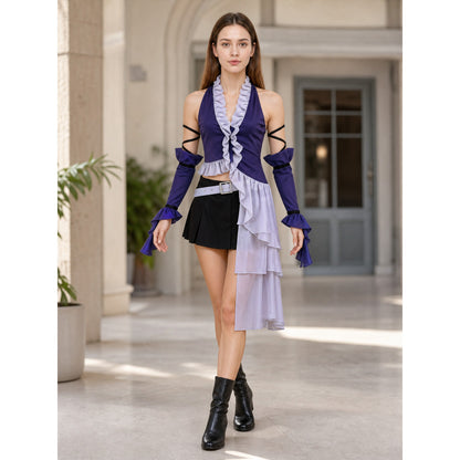 Yuna Final Fantasy Cosplay Costume with Skirt and Belt