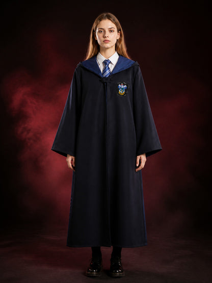 Unisex Wizard Robe Costume Set With Tie, Long Hooded Cape For Halloween main product view