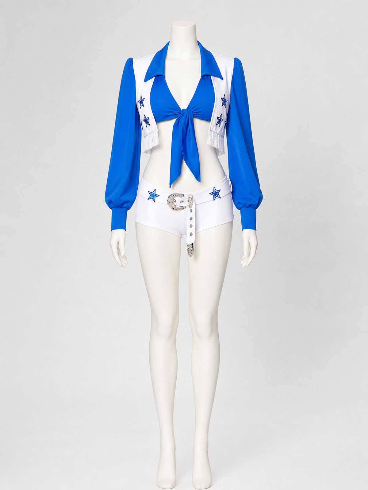 Performance Costume, Blue and White, Stars and Fringe Costumes detail