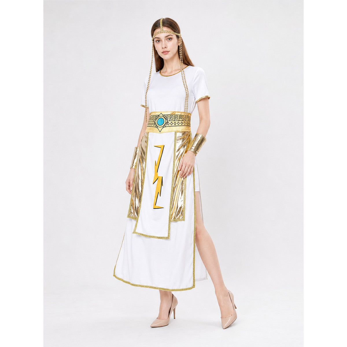 Greek-Style Cosplay Dress with Slit