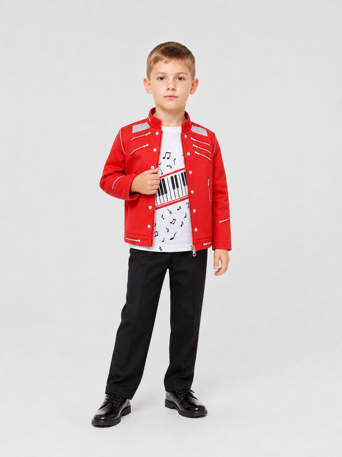 Children’s Michael Jackson-style costume, red jacket, 3-piece product detail