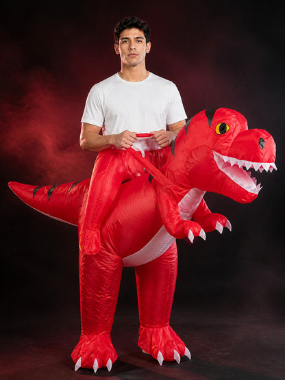 Riding T-Rex Dinosaur Inflatable Costume for Halloween Funny Party