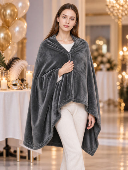 Electric Blanket Throw, Gray, Eight Heating Zones lifestyle view