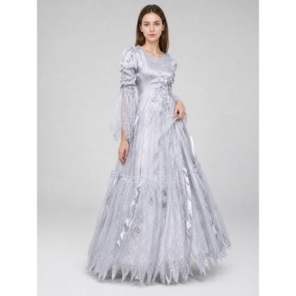 Halloween cosplay costume dress with a full skirt lifestyle