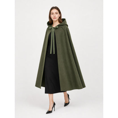 Olive Green Hooded Carnival Cloak lifestyle