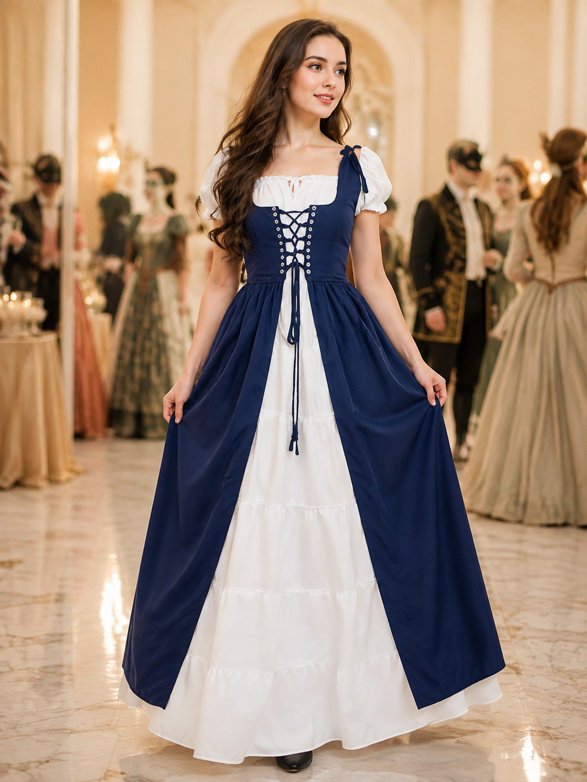 Medieval-Style Costume Dress with Lacing lifestyle view