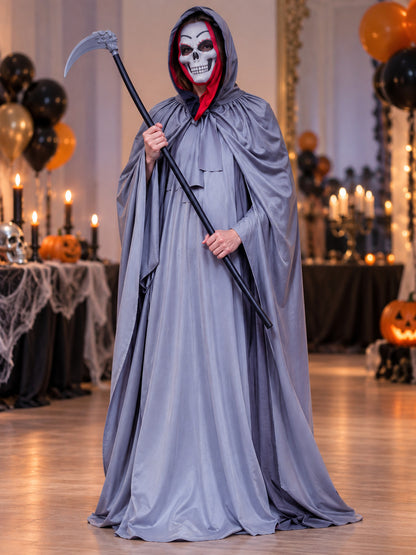 Reaper Carnival Costume with Cape, Hood, and Mask