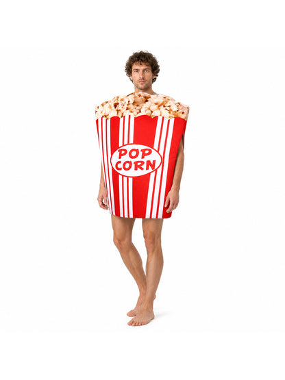 Voluminous Red and White Popcorn Carnival Costume