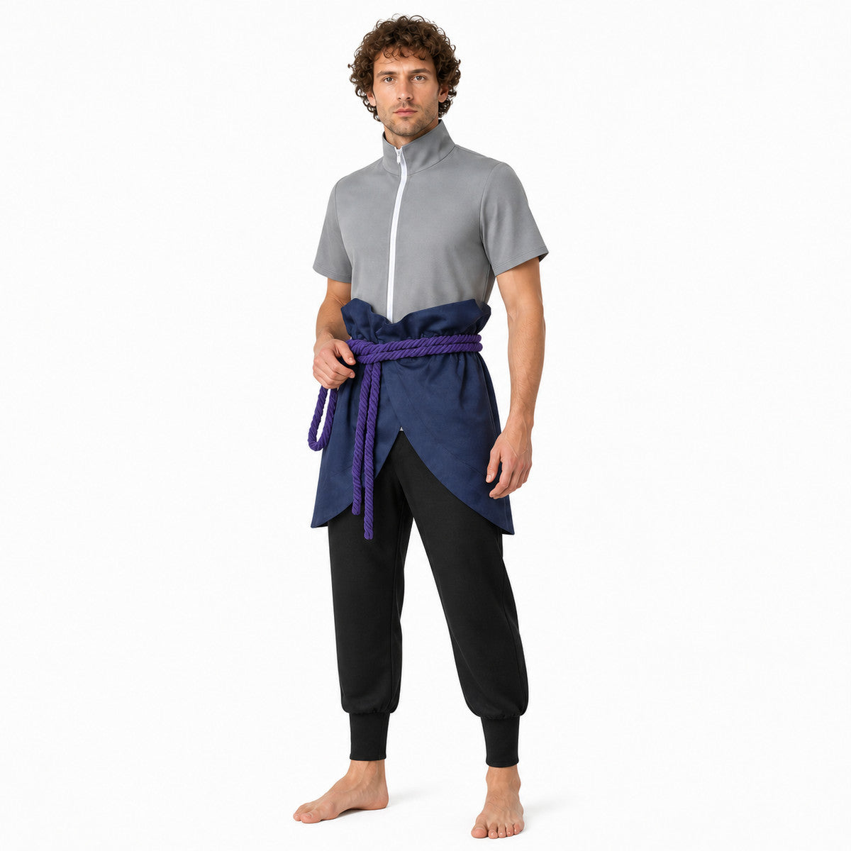 Sasuke Naruto Cosplay Costume Set with Belt Costumes detail