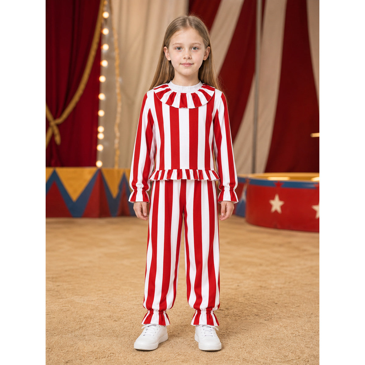 Red and White Clown Cosplay Costume, 2-Piece lifestyle view
