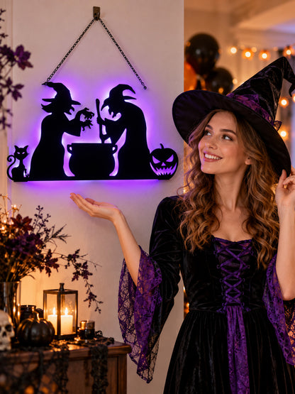 Backlit Hanging Decoration, Black and Purple