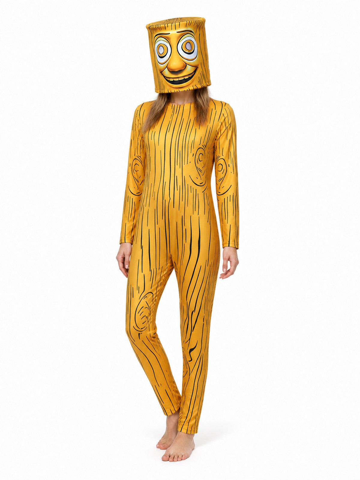 Wooden Man Carnival Costume with Headpiece Costume Headwear detail