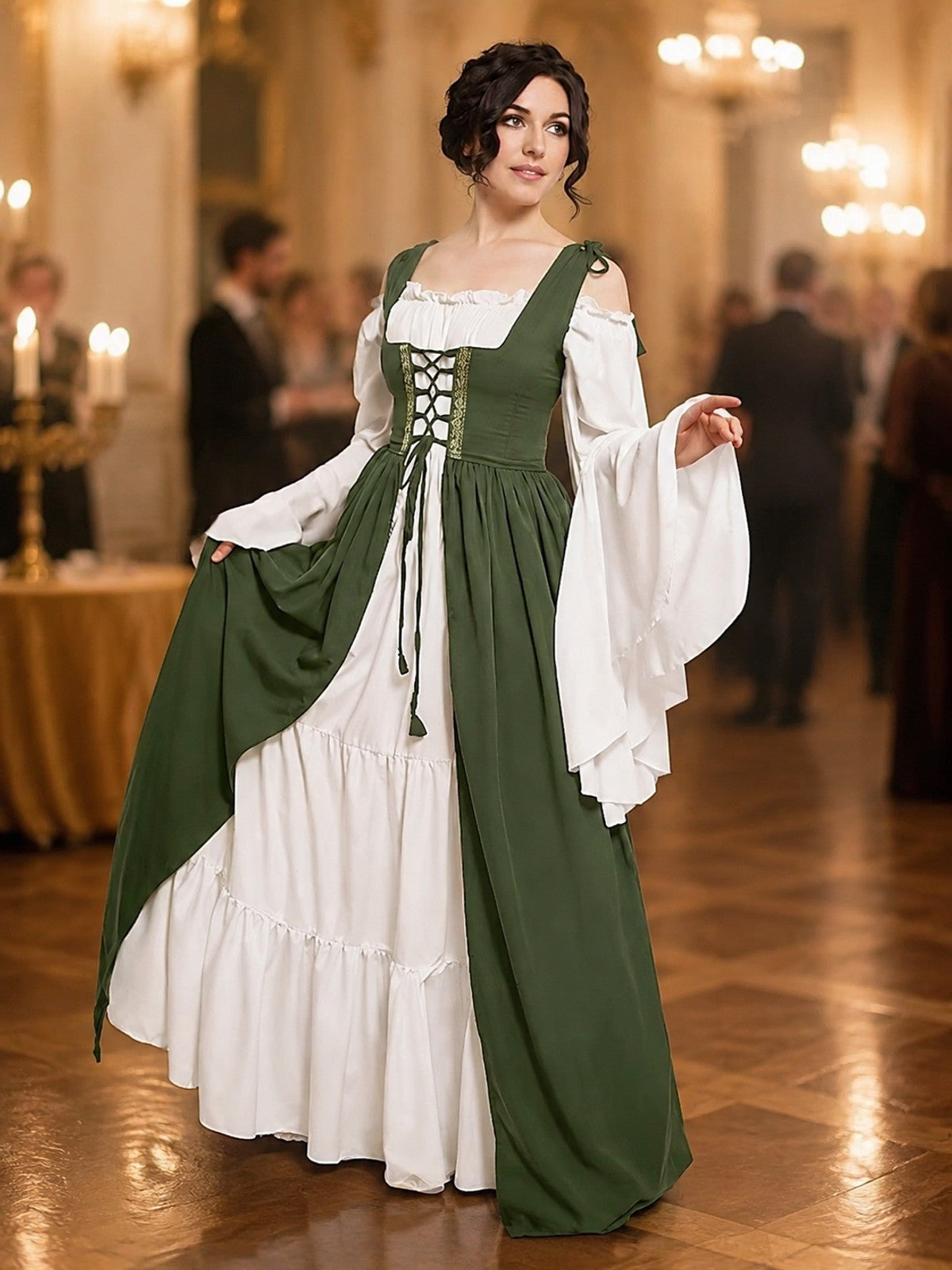 Medieval Dress with a Fitted Bodice and Lacing lifestyle view
