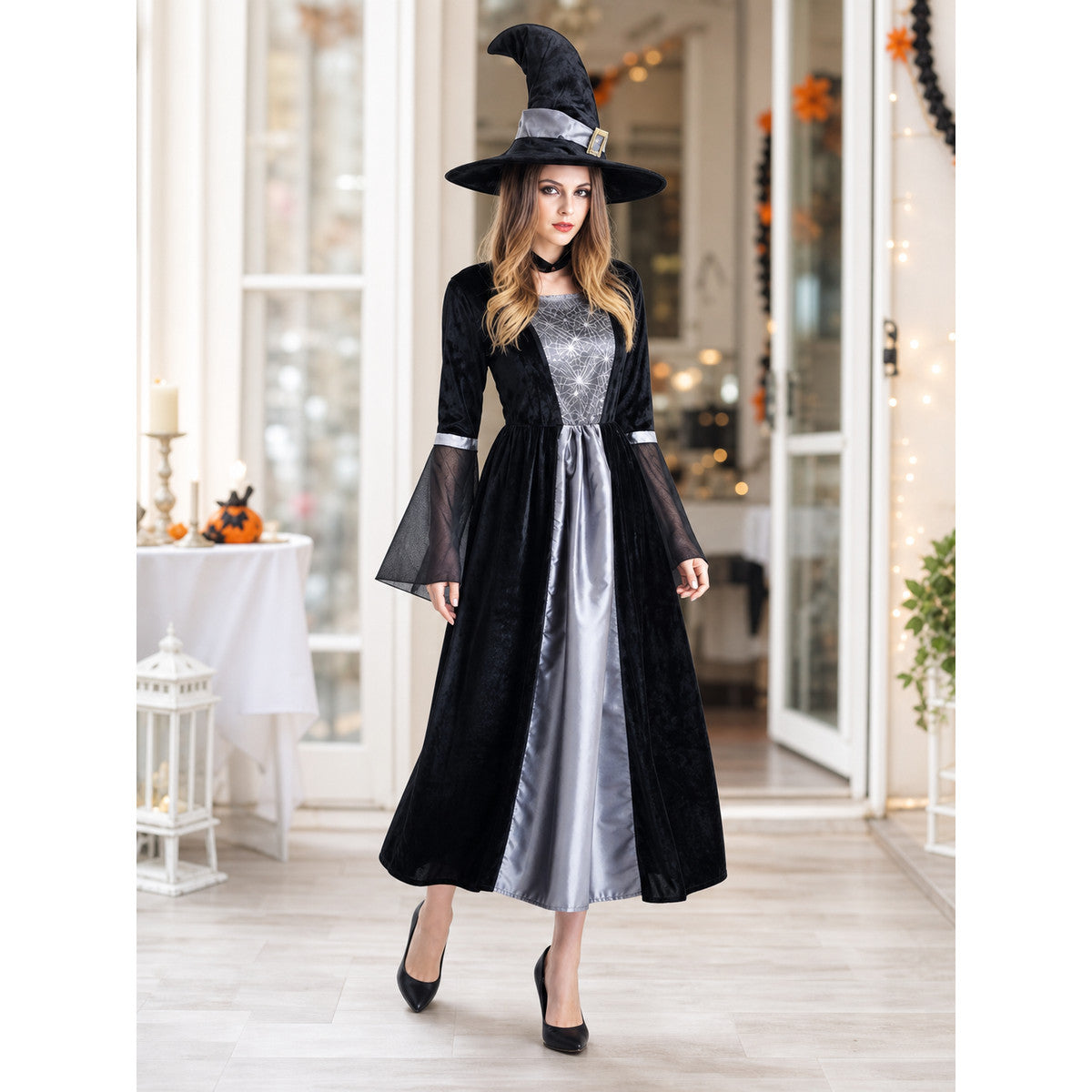 Halloween Cosplay Costume: Dress and Hat lifestyle view