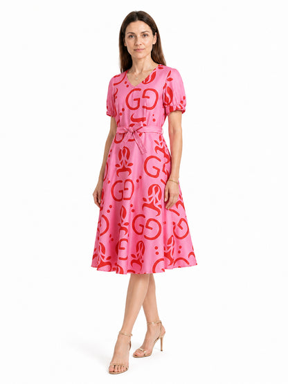 Pink Children's Cosplay Dress with Full Circle Skirt Costume Dresses detail