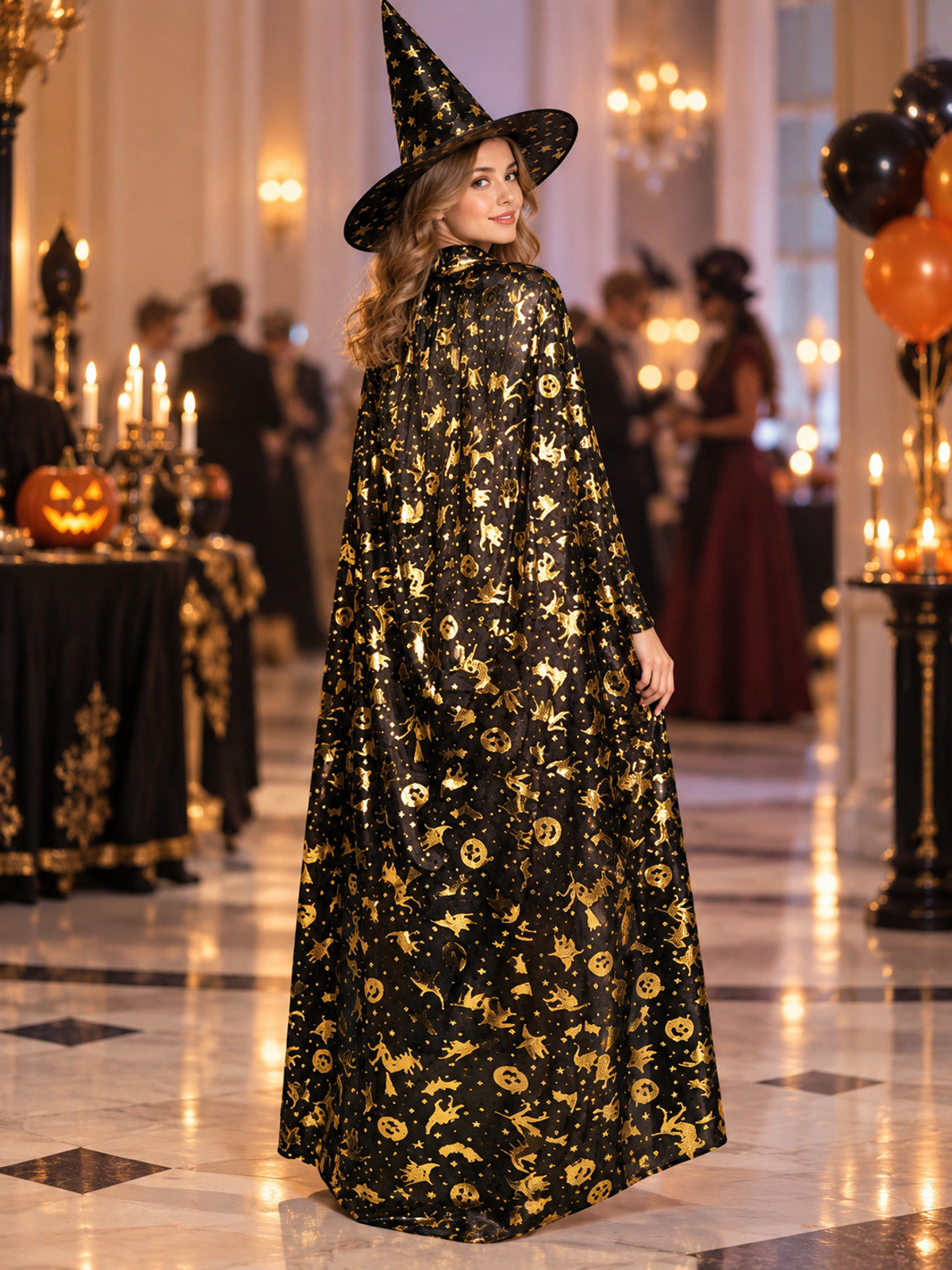 Carnival Costume: Long Cape and Pointed Hat