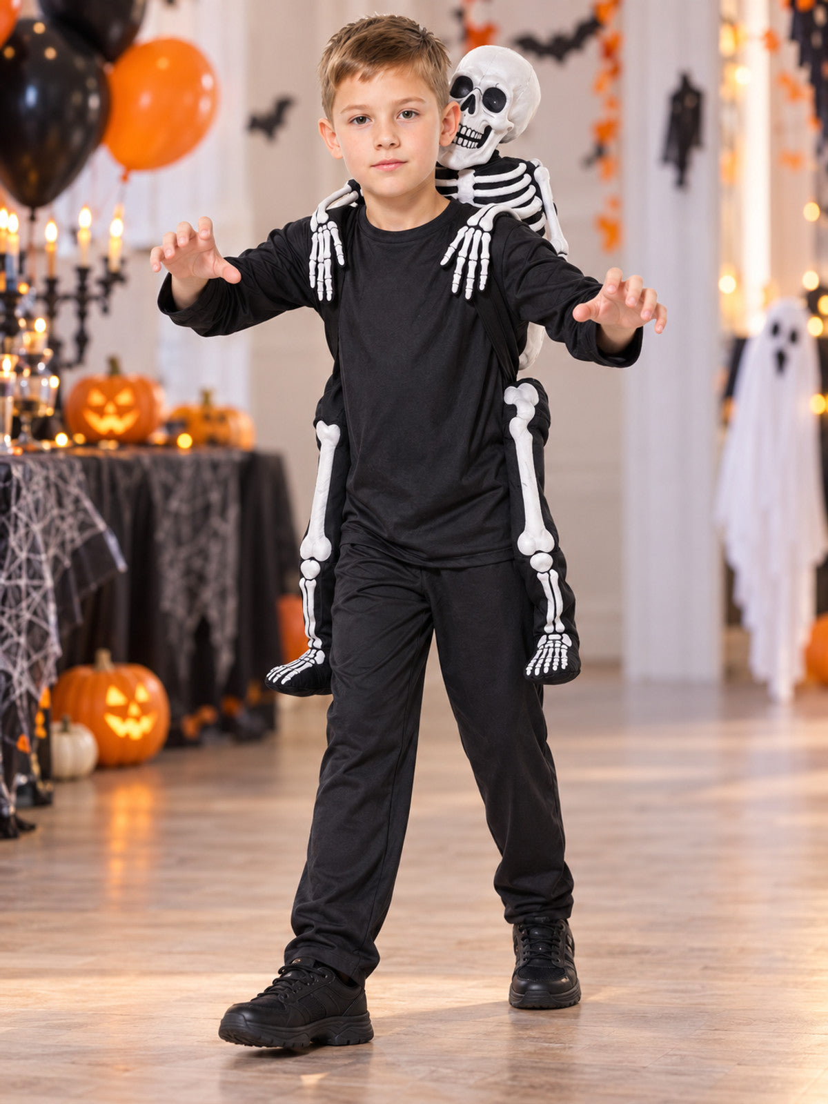 Carnival Costume with White Skeleton on the Back
