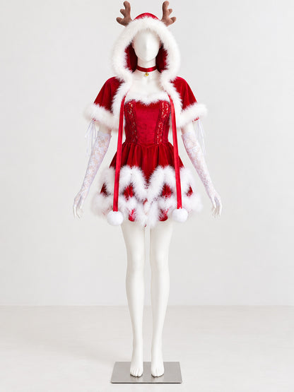 Hooded Costume with Reindeer Antlers lifestyle view
