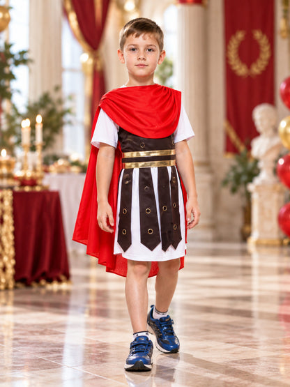 Children’s Roman Warrior Costume with Red Cape