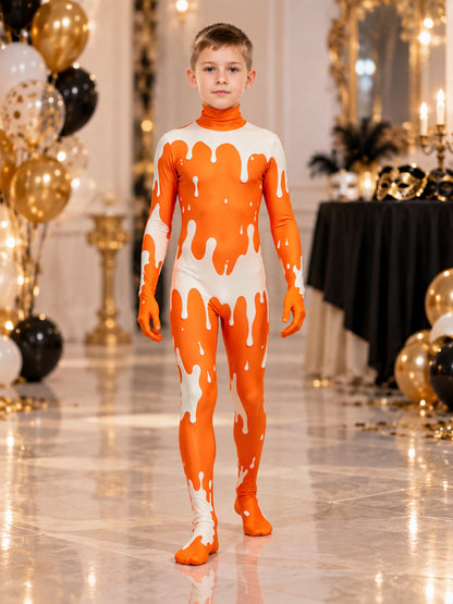 Clown Bodysuit Costume with Enclosed Headpiece lifestyle view