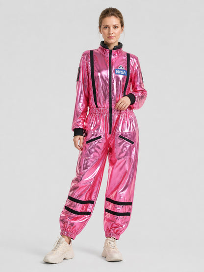 Pink NASA Jumpsuit for Cosplay and Halloween, M-XL