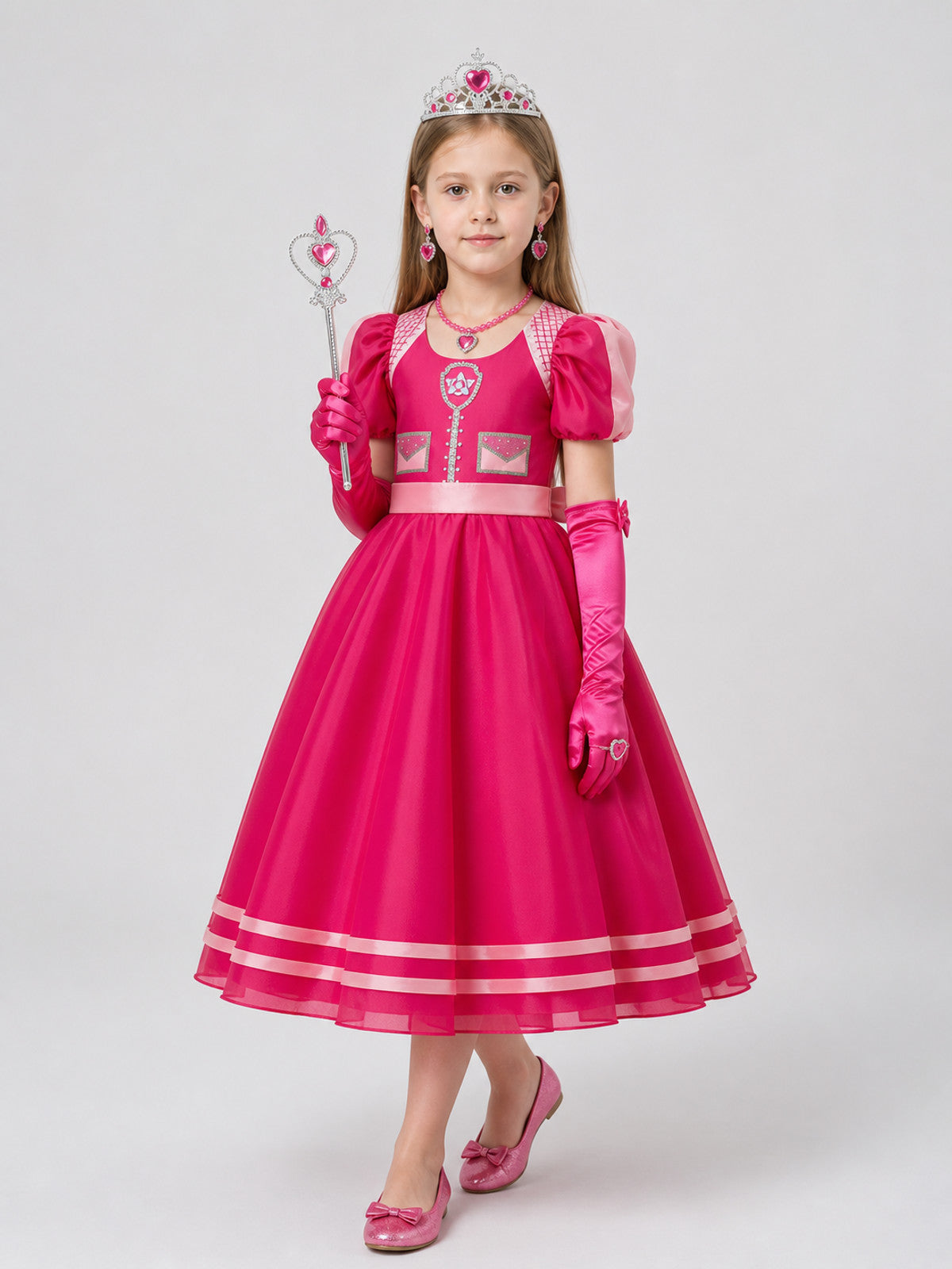 Poofy Princess Dress with Crown and Accessories Costume Dresses detail