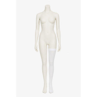 Transparent White Leg Warmer with Pointed Toe on-model front view